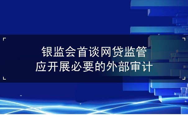 监管开展必要的外部审计 监管开展必要的外部审计