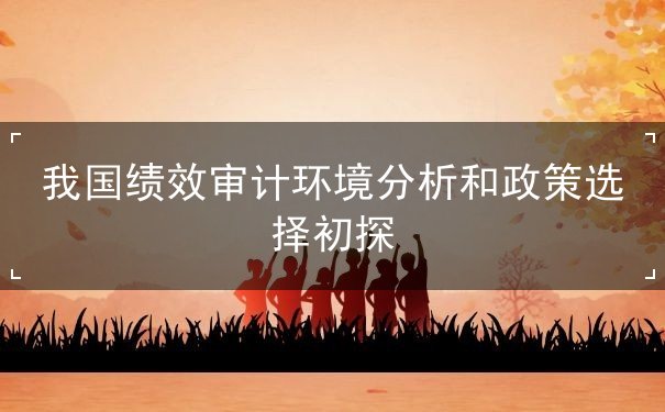我国绩效审计环境分析和政策选择初探 我国绩效审计环境分析和政策选择初探