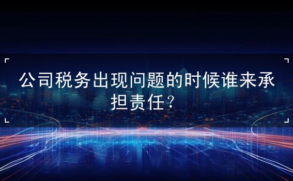 公司税务出现问题的时候谁来承担责任？