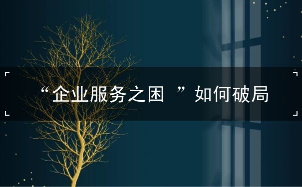 “企业服务之困 ”如何破局 “企业服务之困 ”如何破局