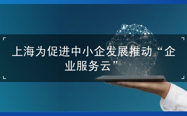 上海为促进中小企发展推动“企业服务云” 上海为促进中小企发展推动“企业服务云”