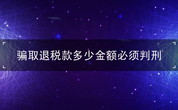 骗取退税款多少金额必须判刑出口