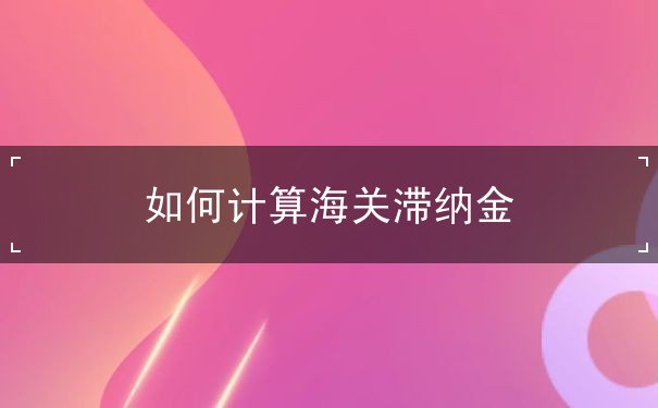 如何计算海关滞纳金 如何计算海关滞纳金