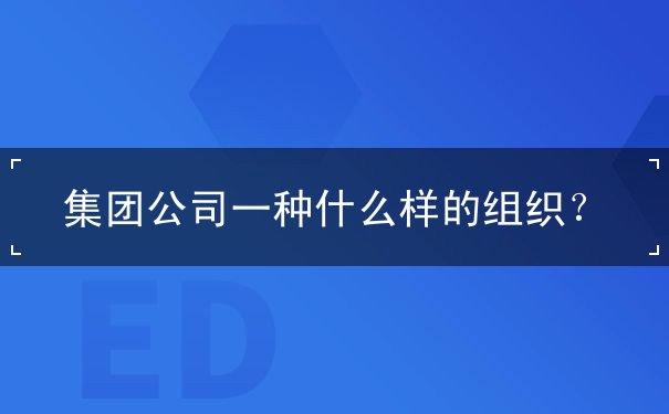 集团公司一种什么样的组织 集团公司一种什么样的组织