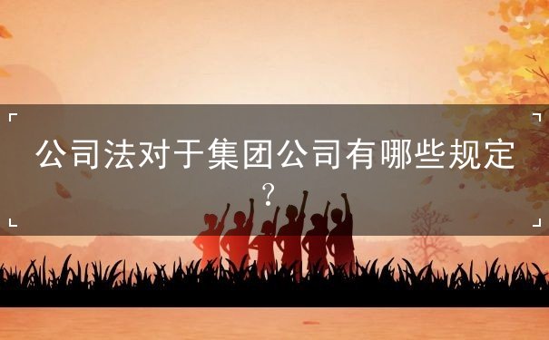 公司法对于集团公司有哪些规定？