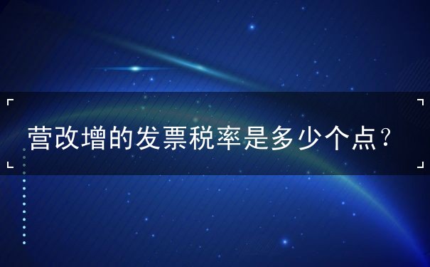 营改增的发票税率是多少个点