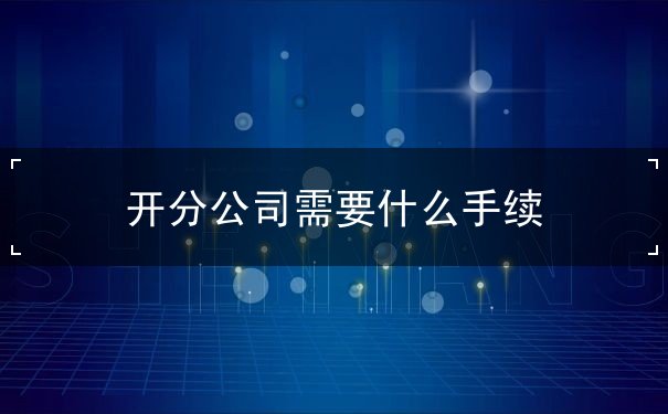 开分公司需要什么手续 开分公司需要什么手续