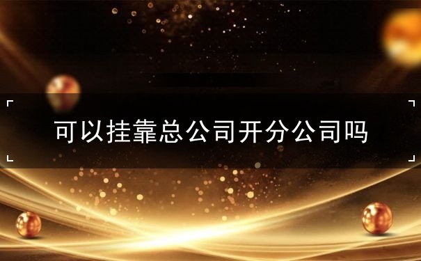 可以挂靠总公司开分公司吗