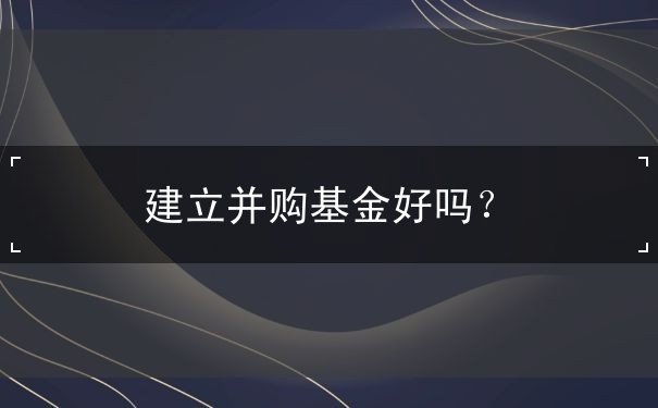 成立并购基金 成立并购基金