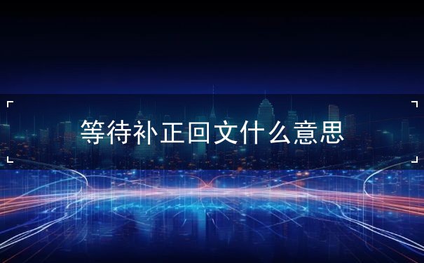 等待补正回文什么意思 等待补正回文什么意思
