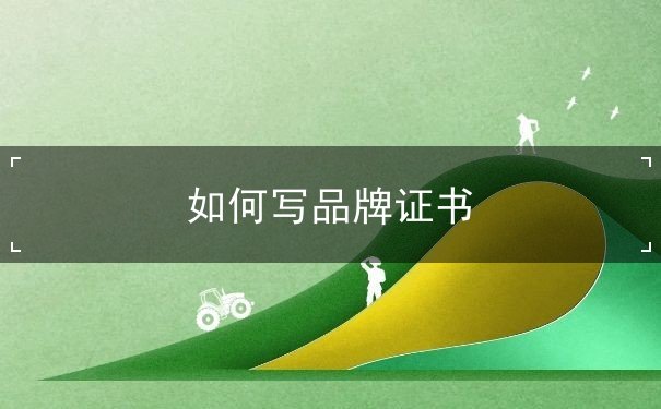 如何写品牌证书 如何写品牌证书