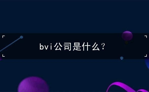 bvi公司是什么