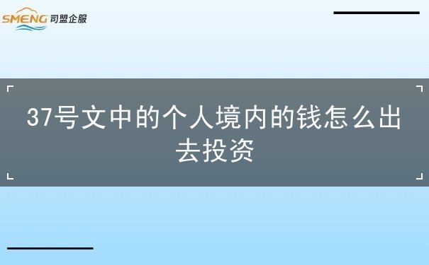 37号文中的个人境内的钱怎么出去投资 37号文中的个人境内的钱怎么出去投资