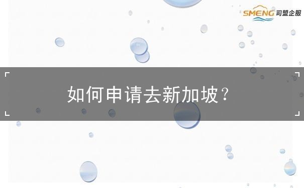 如何申请去新加坡