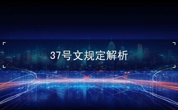 37号文规定解析