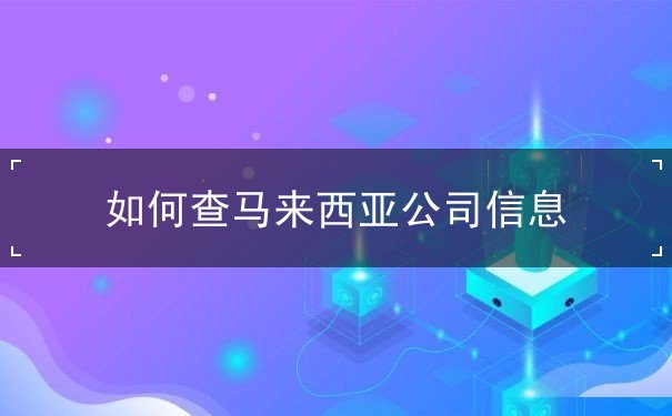 如何查马来西亚公司信息