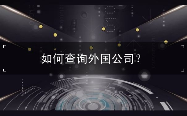 如何查询外国公司