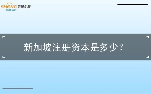 新加坡注册资本是多少 新加坡注册资本是多少