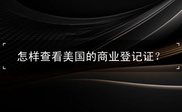 怎样查看美国的商业登记证 怎样查看美国的商业登记证