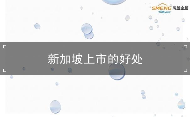 新加坡上市的好处