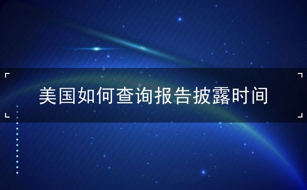 美国如何查询报告披露时间