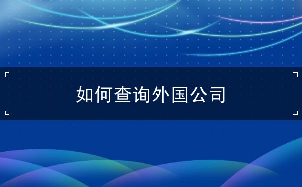 如何查询外国公司