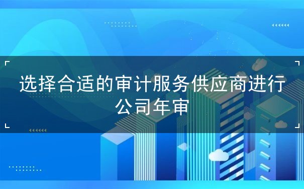 选择合适的审计服务供应商进行公司年审