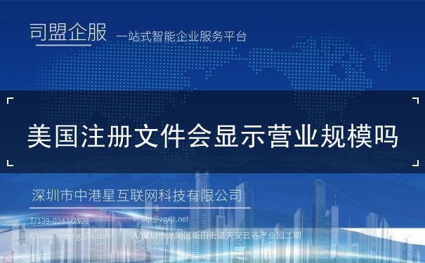 美国注册文件会显示营业规模吗 美国注册文件会显示营业规模吗