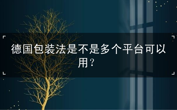 德国包装法是不是多个平台可以用 德国包装法是不是多个平台可以用