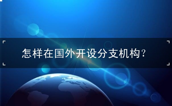 怎样在国外开设分支机构 怎样在国外开设分支机构