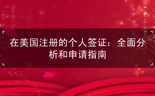 在美国注册的个人签证 在美国注册的个人签证