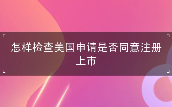 怎样检查美国申请是否同意注册上市