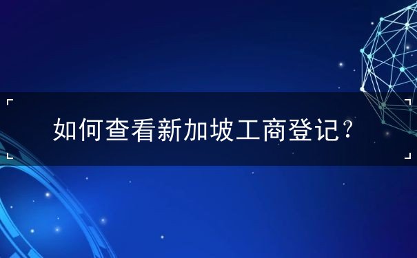 如何查看新加坡工商登记
