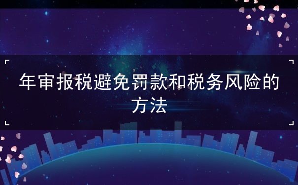 年审报税避免罚款和税务风险的方法