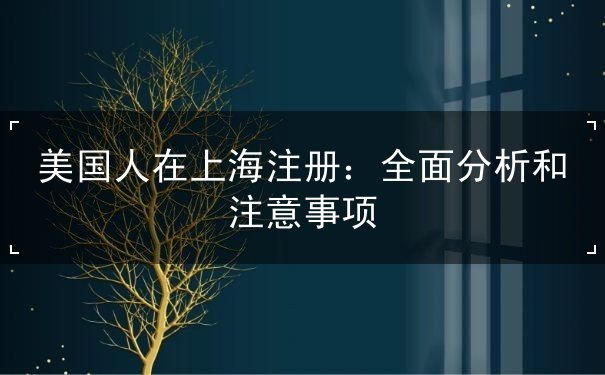 美国人在上海注册 美国人在上海注册
