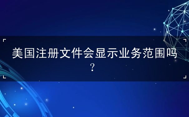 美国注册文件会显示业务范围吗 美国注册文件会显示业务范围吗