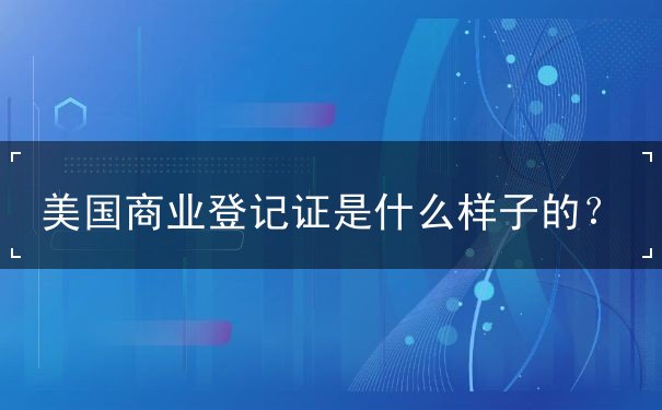 美国商业登记证是什么样子的