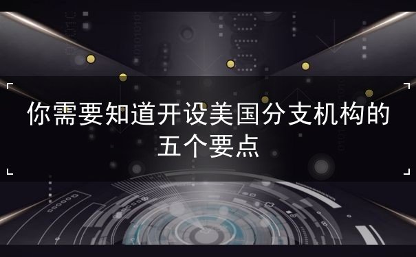 开设美国分支机构的五个要点