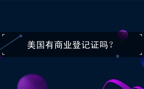 美国有商业登记证吗