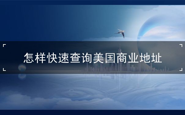 怎样快速查询美国商业地址
