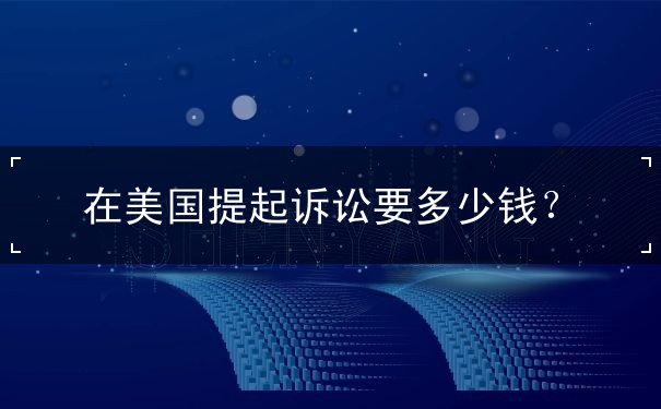 在美国提起诉讼要多少钱