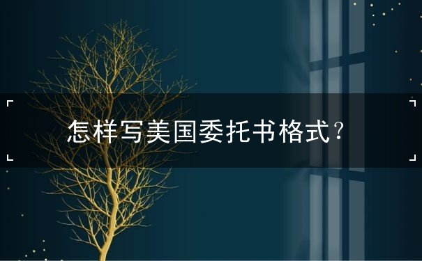 怎样写美国委托书格式