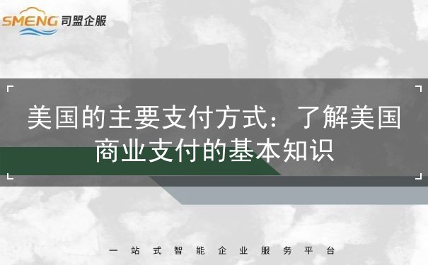 美国的主要支付方式