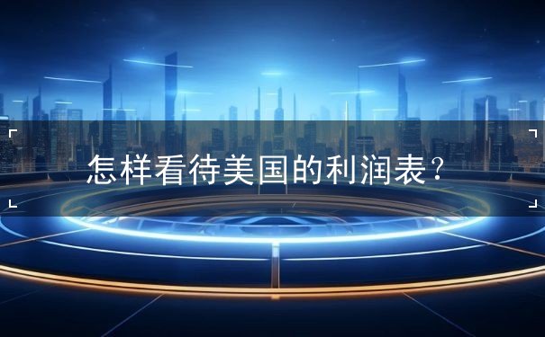 怎样看待美国的利润表 怎样看待美国的利润表