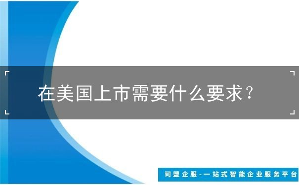 在美国上市需要什么要求 在美国上市需要什么要求