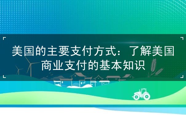 美国的主要支付方式