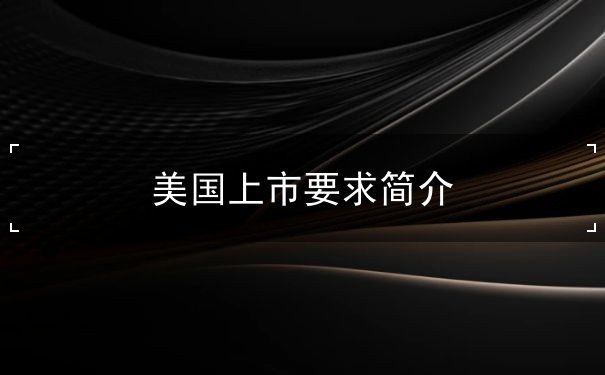 美国上市要求简介 美国上市要求简介
