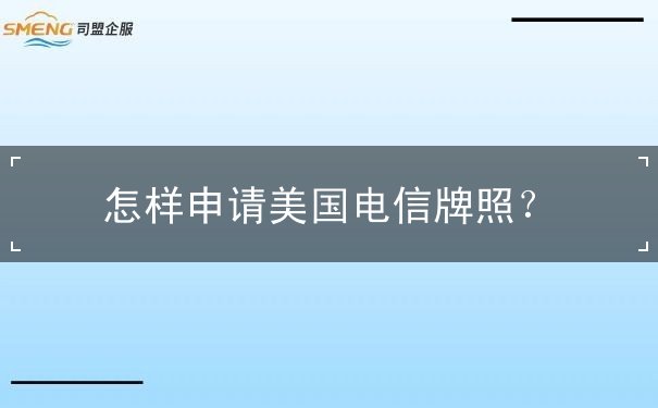 怎样申请美国电信牌照