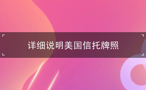 详细说明美国信托牌照
