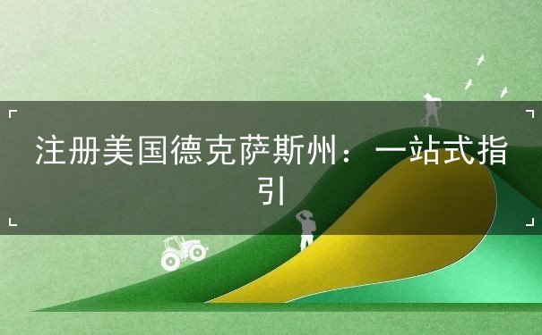 注册美国德克萨斯州:一站式指引 注册美国德克萨斯州:一站式指引